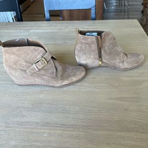 Franco Sarto suede wedge ankle boots
